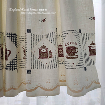 Foreign trade Export pure cotton printed semi-finished curtain 9 9 m Three flower draft curtains window mantle