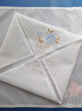全手工刺绣补花纯棉手帕外贸老货礼品工艺品