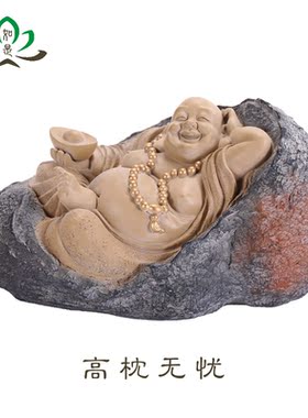家居装饰镇宅玄关大型石雕摆件弥勒佛品味人生悠然自得