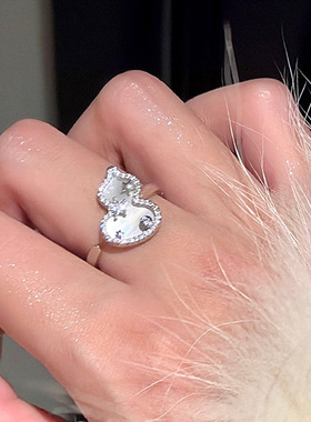 轻奢贝母葫芦开口戒指女复古优雅高级感个性时尚气质百搭指环戒子