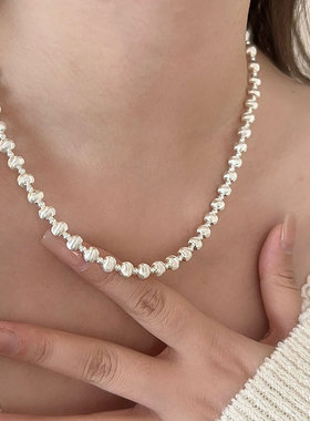 重工镭射猫眼珠项链手链女小众设计感个性时尚气质简约颈链锁骨链