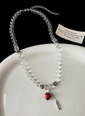 设计感莓有烦恼草莓水晶项链手链百搭复古时尚气质潮流颈链锁骨链