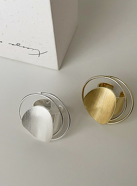 欧美夸张拉丝金属戒指女小众设计感独特个性精致时尚气质指环戒子