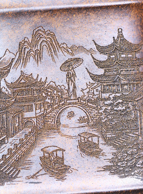 一件宜兴紫柴壶烧龙骨金砂手工制作四方竹段竹韵江南功夫茶具