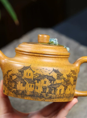 厂家宜兴紫砂壶原柴烧龙骨金砂匠心手工制德钟忆江南功夫茶具