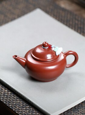密文一件宜兴紫砂壶原矿大红袍匠心手工制作红韵水平功夫茶具