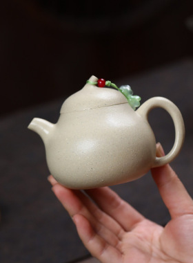 跨境分销宜兴紫砂壶原矿本山绿泥匠心手工制作白露茄瓜  功夫茶具