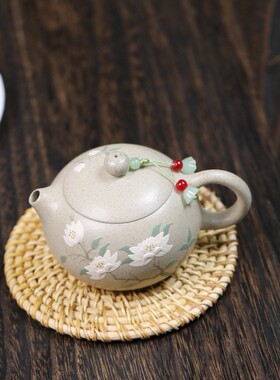 一件宜兴紫砂壶原矿白段泥匠心手工制作雪梅西施功夫茶具茶壶