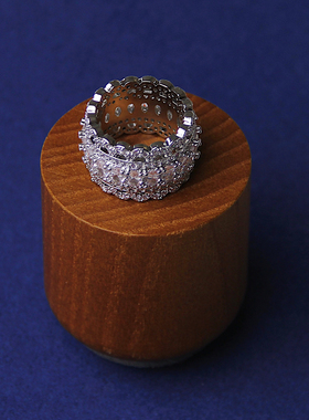 承李李原创设计纯银白水晶指环