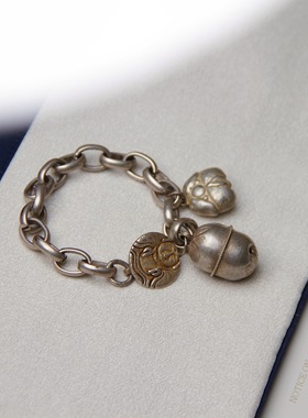 承李李原创设计老银招财童子手链