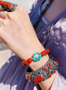 承李李原创设计藏传有机红宝老银