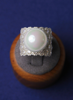 承李李原创设计纯银白水晶珍珠