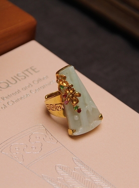 承李李翡翠时尚个性纯银戒指女