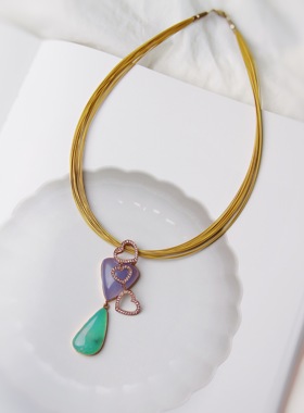 承李李原创设计玉髓绿宝石镀金女