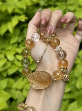 kimbabe studio黄水晶贝儿手串母亲节礼物手链女财富天然水晶