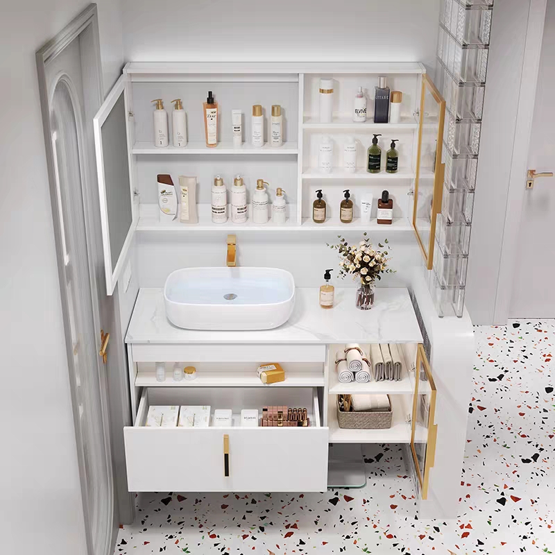 轻奢岩板台上盆浴室柜组合现代简约智能卫生间洗脸洗手洗漱台套装