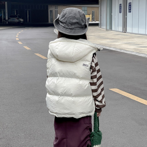韩国童装马甲儿童羽绒服秋冬短款加厚背心外穿男童女童坎肩秋装潮 - 图2