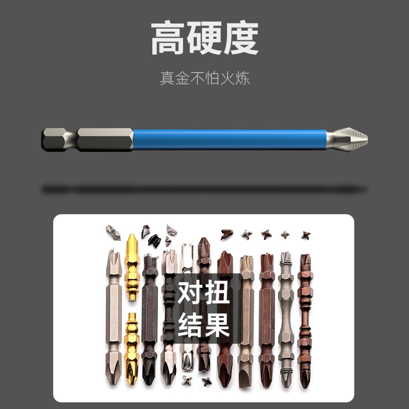 防滑批头套装强磁性高硬度特级加长十字电批手电钻梅花电动螺丝刀 - 图0
