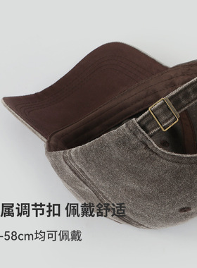 光版美式复古水洗做旧棒球帽可定logo简约个性大头围休闲鸭舌帽