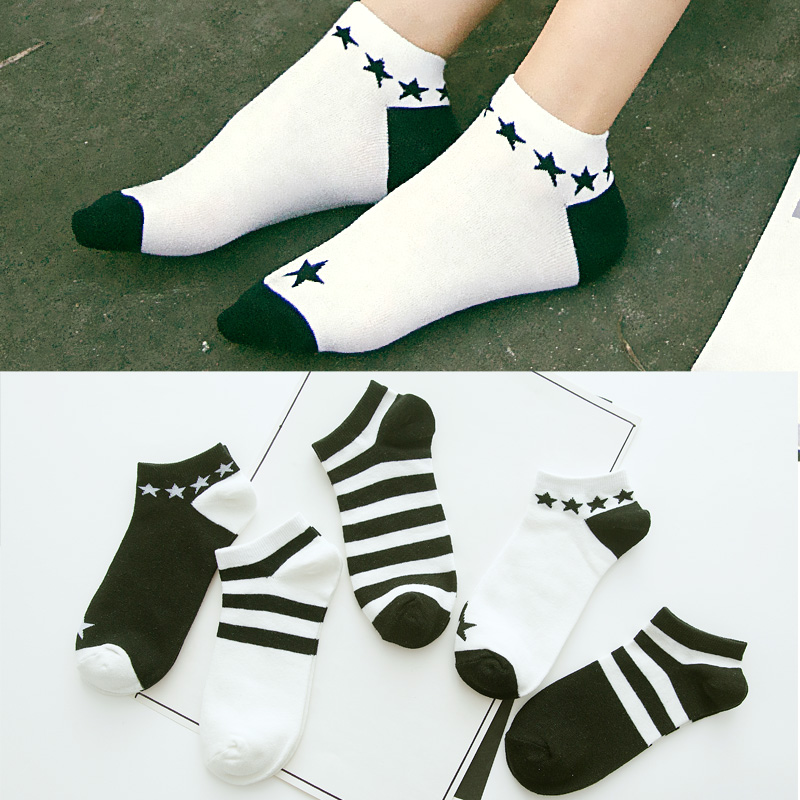 女士纯棉底运动透气浅口隐形船袜 元木夕短袜/打底袜/丝袜/美腿袜