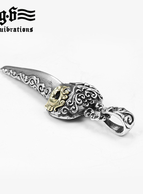 鹰头面具饰品复古纯银项链吊坠