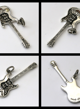 925银欧美朋克风吉他项链吊坠