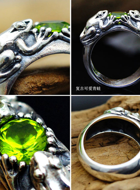 青蛙纯银指环戒子