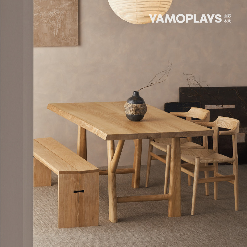 山野木戏|枝桠桌——原木风格白蜡木餐桌家用饭茶桌书桌办公桌 - 图2