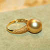 South Sea gold bead ring 18K gold ring thick and round