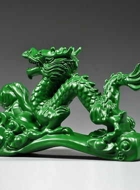 实木质祝福客厅绿色龙吉祥物补角