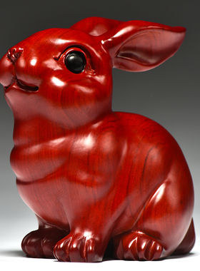 祝福摆件吉祥物实木补角风水木头