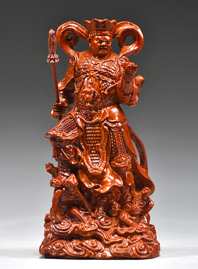 客厅四大天王花梨木摆件祝福实木