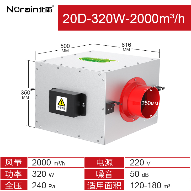 三速大风量送风机超静音送风机新风机新风系统家用商用220v - 图0