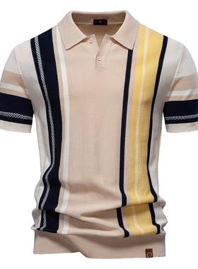 男士翻领短袖针织POLO衫T恤上衣