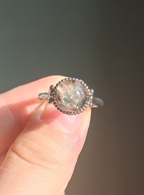 无优化天然水晶戒指幽灵戒指胶花戒指一物一景一幽灵一世界