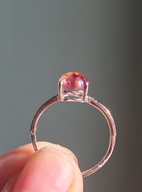 纯银银戒指天然水晶极光水晶戒指一物一拍节日礼物七夕礼物