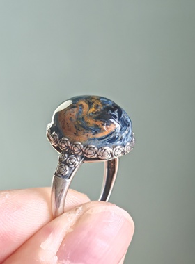 纯银戒指镶嵌天然水晶彼得石大自然产物之美默认微瑕完美主义慎拍