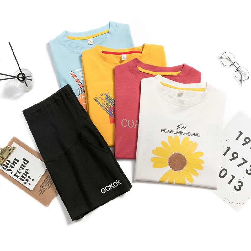 孕妇夏装网红洋气短裤套装休闲款 娇芙韵套装