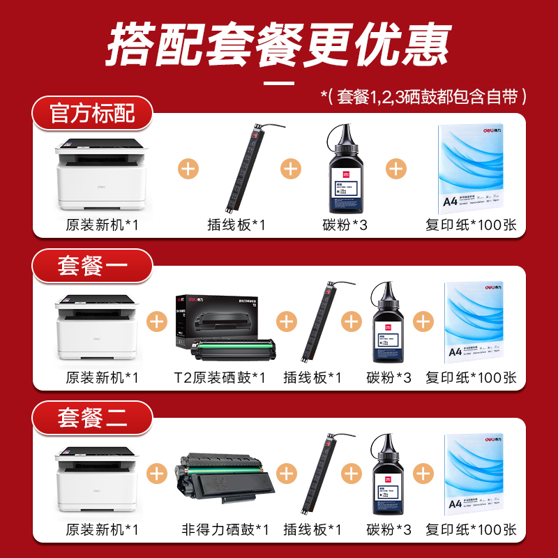 得力M2000DW黑白激光打印机办公专用A4打印机家用小型无线远程自动双面复印扫描一体机多功能三合一复印机 - 图1