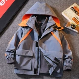 Детский осенний пуховик для мальчиков, съемная утепленная куртка, «три в одном», коллекция 2023, подходит для подростков