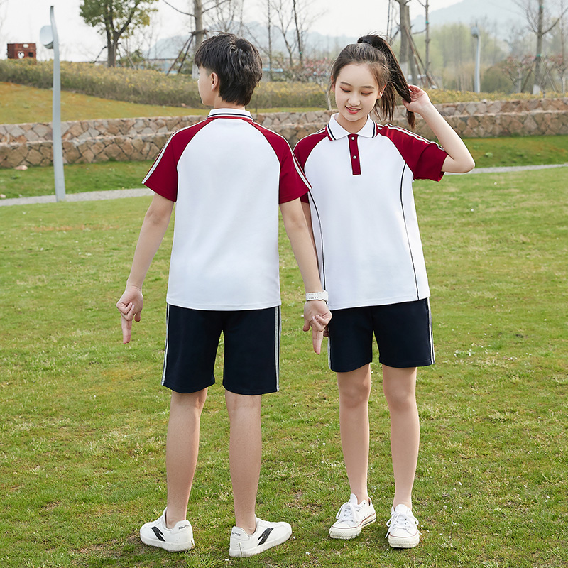 校服套装初中学生夏季班服短袖长裤小学生两件套运动定制订制老师