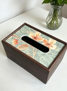 带弹簧陶瓷面木质纸巾盒抽纸盒