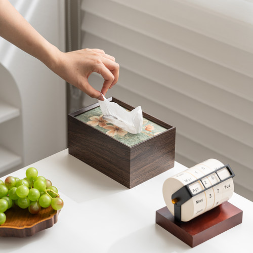 家用纸巾盒定制客厅创意高级餐桌抽纸盒酒店轻奢办公室纸抽盒中式 - 图0