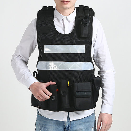 反光背心马甲安全衣服多口袋马甲衣服骑行衣机车战术高档 - 图0