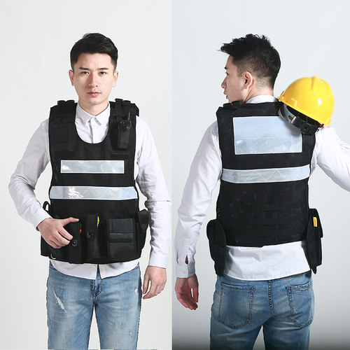 反光背心马甲安全衣服多口袋马甲衣服骑行衣机车战术高档 - 图1