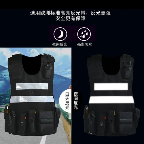反光背心马甲安全衣服多口袋马甲衣服骑行衣机车战术高档 - 图2