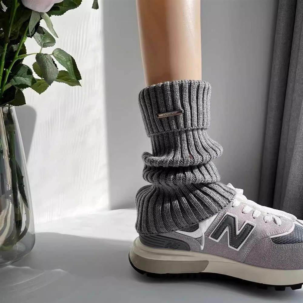 雪地靴袜套美式复古金属针织堆堆袜棉袜女款秋冬季小腿袜加厚时髦,淘宝优惠券,粉丝福利购,淘宝优惠卷