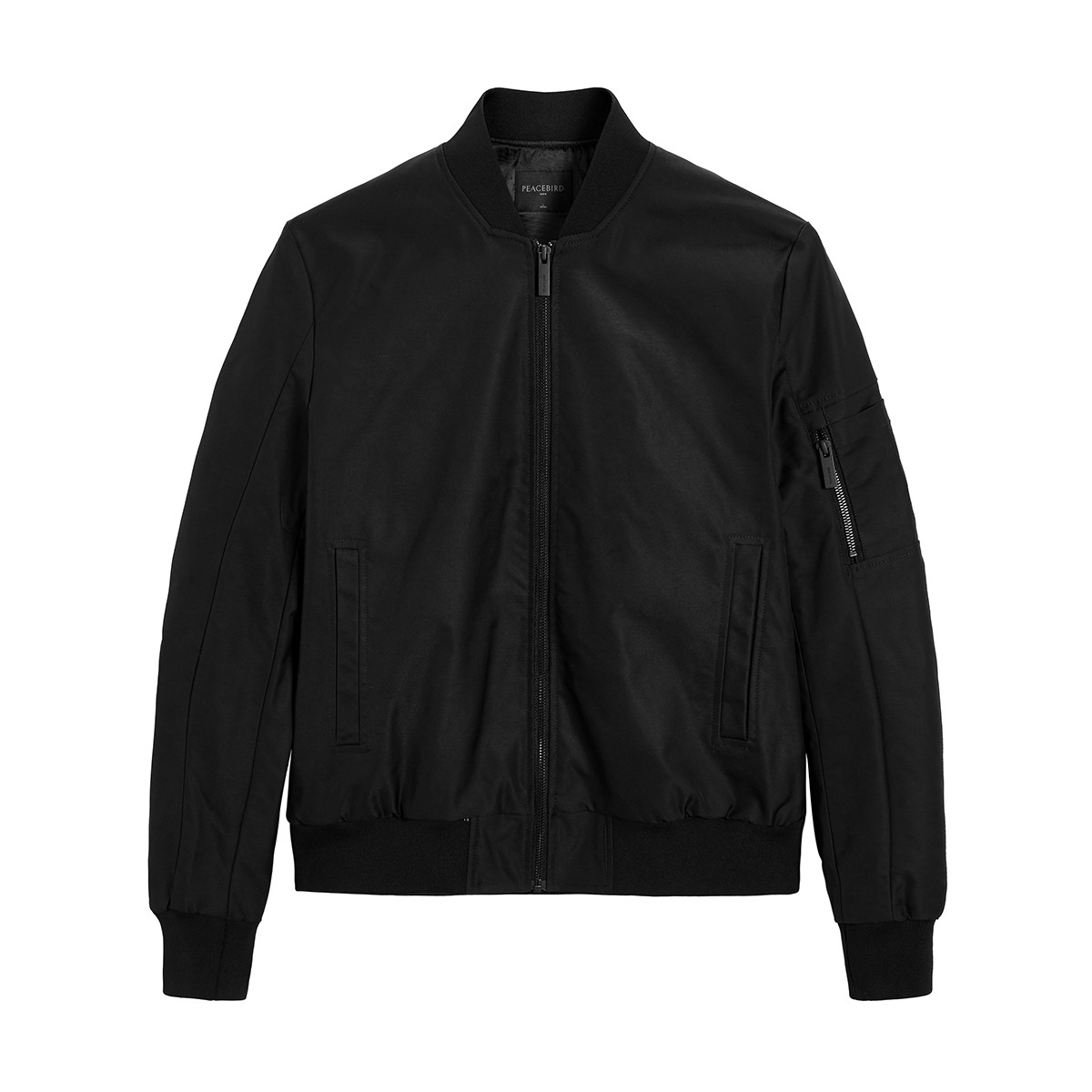 太平鸟奥莱黑色男刺绣潮青年夹克衫 太平鸟男装outlets店夹克