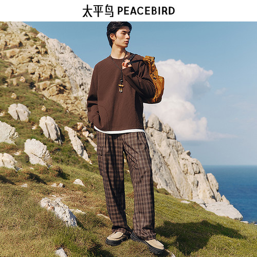 【商场同款】太平鸟男装 潮流宽松秋季新款肌理感卫衣男B2CRF3212 - 图0