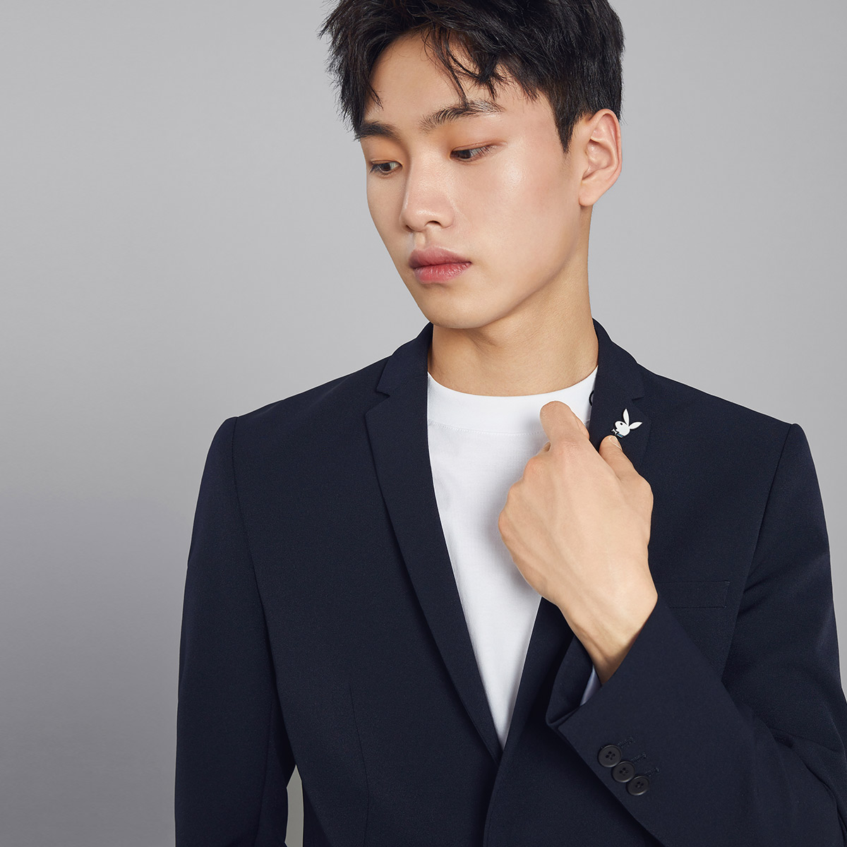 太平鸟奥莱男秋季新款藏蓝色西服 太平鸟男装outlets店西服